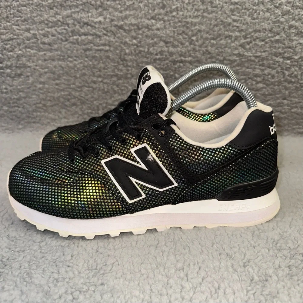 New Balance 574 WL574UBA Shoes Black Luminescent Mermaid Women's 8 Sneakers - Picture 6 of 10